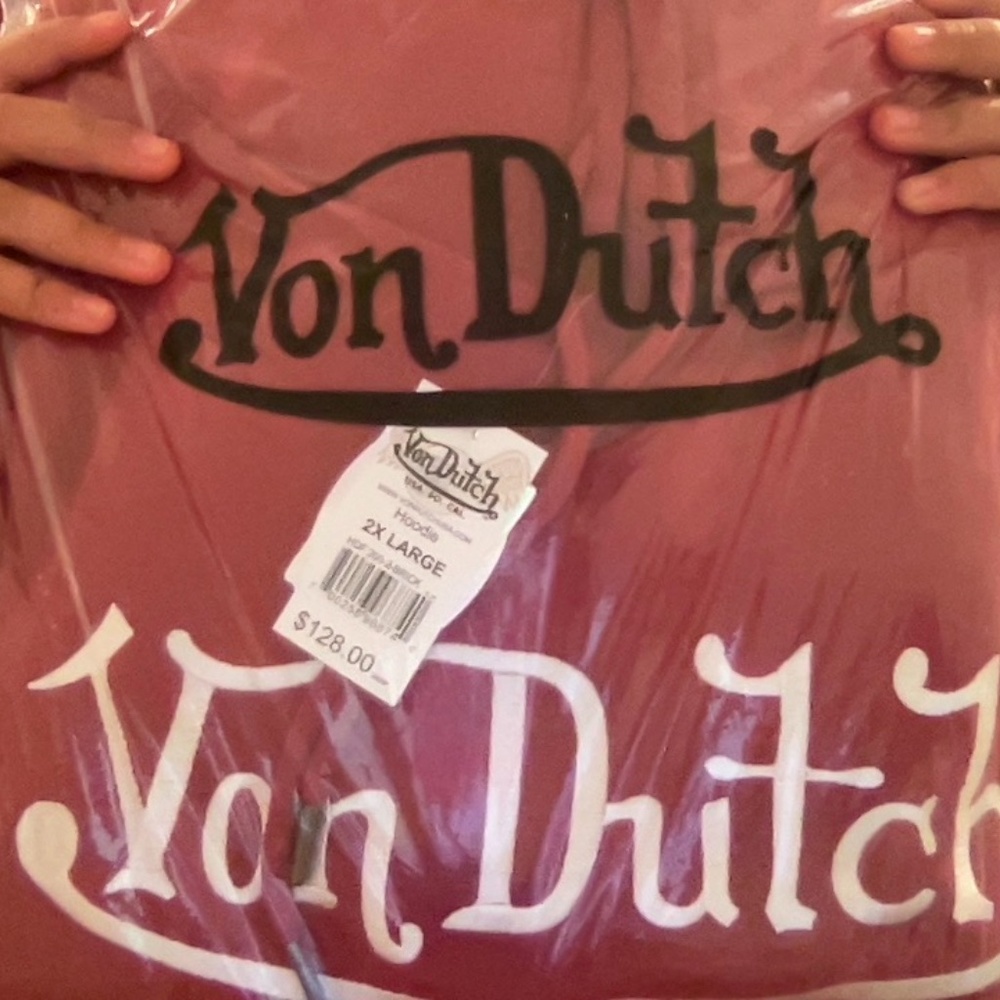 Burgundy red Von Dutch hoodie